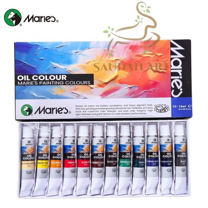 

NEW PRODUK OIL COLOUR MARIES / CAT MINYAK 12ML ISI 12 WARNA MAWAR-89