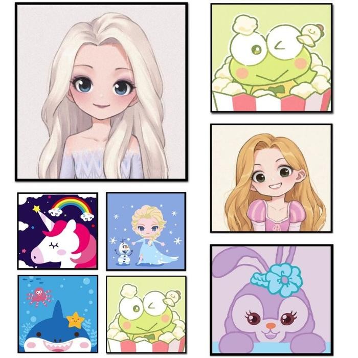 

NEW PRODUK CHILDREN CANVAS SET PAINTING - COLORING BY NUMBER - PRAKARYA ANAK MAWAR-89