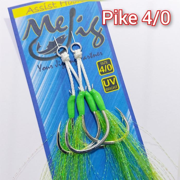 Terbaik Assist Hook / Kail Pancing Slow Jigging Model Pike 4/0 Untuk Lure Metal Jig 100% Ori