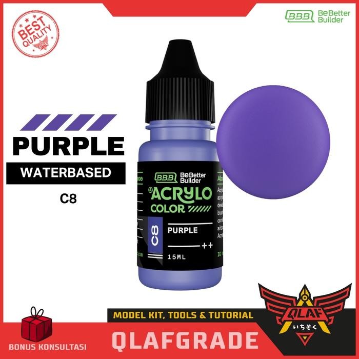 

ACRYLO PURPLE C8 cat gundam best hand brush airbrush model kit paint Acrylic Kuas