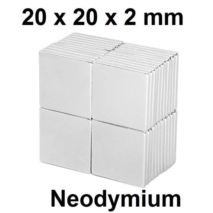 

New Magnet Super Neodymium Kepingan persegi kotak NdFeB 20 x 20 x 2 mm