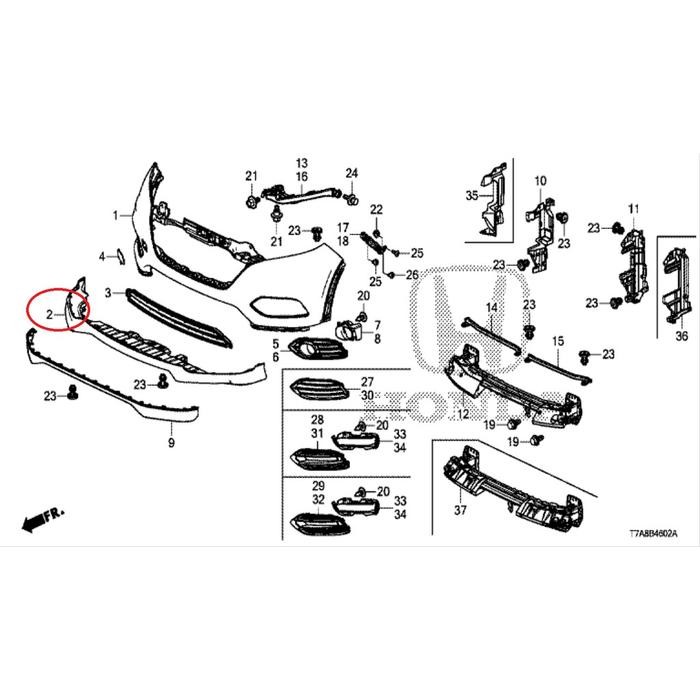 SPOILER BUMPER DEPAN BAWAH HRV FACELIFT ORIGINAL