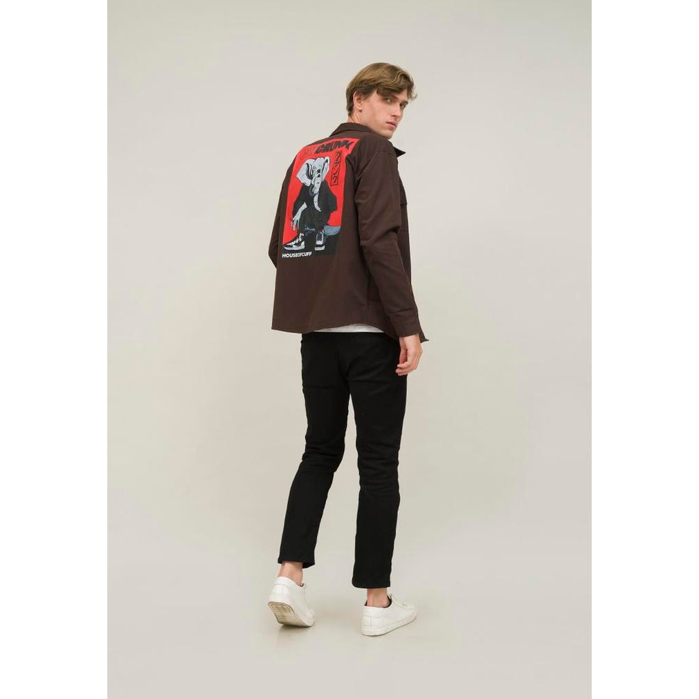 Jaket parka pria coklat kanvas trucker jacket CRUNK houseofcuff