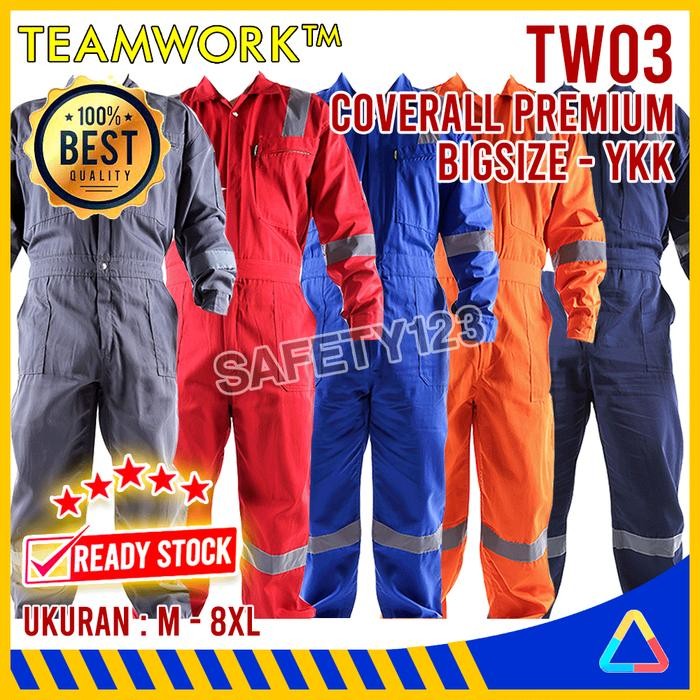 Rds - Tw03 Teamwork Coverall Premium Super Big Size Wearpack Kerja Safety