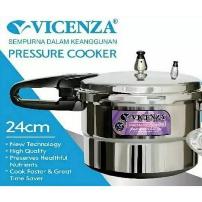 Vicenza Panci Presto 8 Liter / Presto Vicenza V-324 Pelunak Makanan 8 Liter V324 (24Cm)