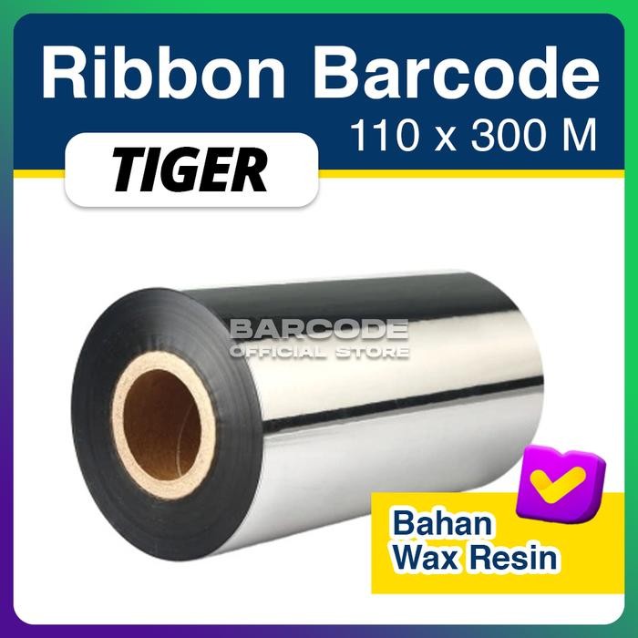 Ribbon Barcode Wax Resin Ukuran 110 X 300 Meter 110X300 M Terlaris