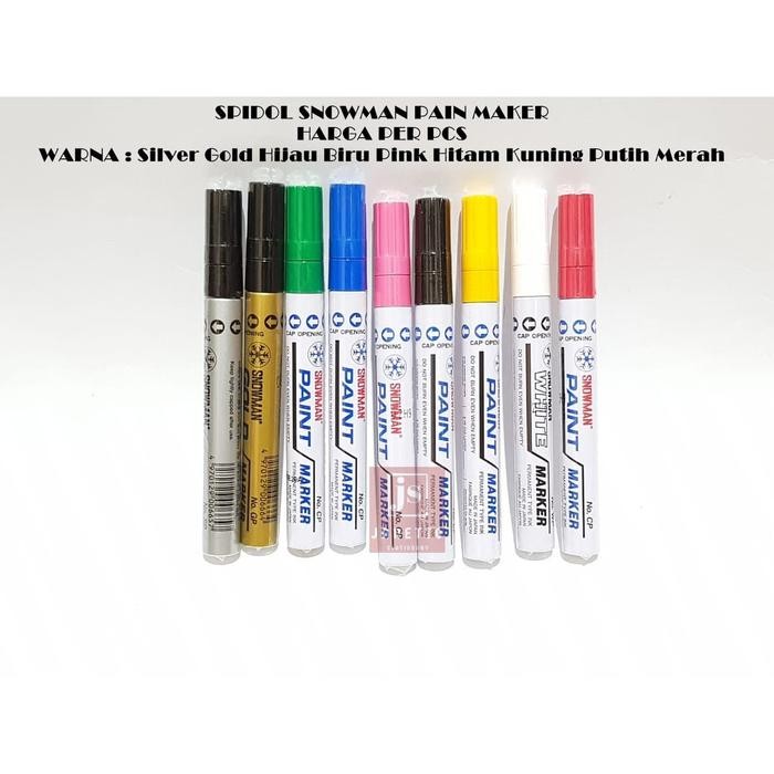 

New SPIDOL SNOWMAN PAINT MARKER PERMANENT Harga Per Pcs
