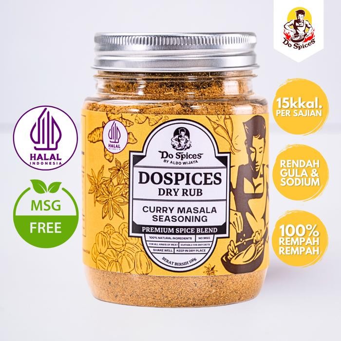 

Stok Baru Dospices Healthy Dry Rub [Curry Masala seasoning] Bumbu marinasi rendah kalori [100 gram]