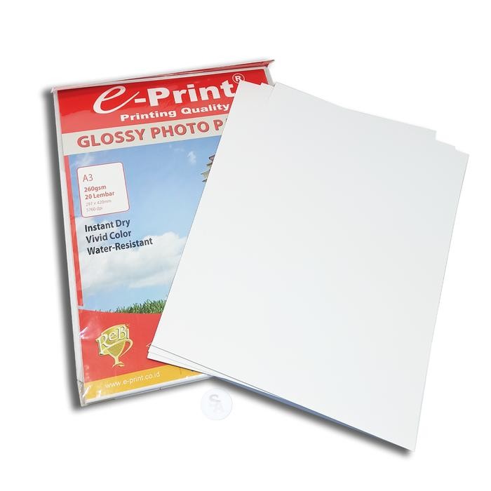

E-PRINT - Kertas Foto - Photo Paper Glossy 260gsm 20 Lembar - Pack