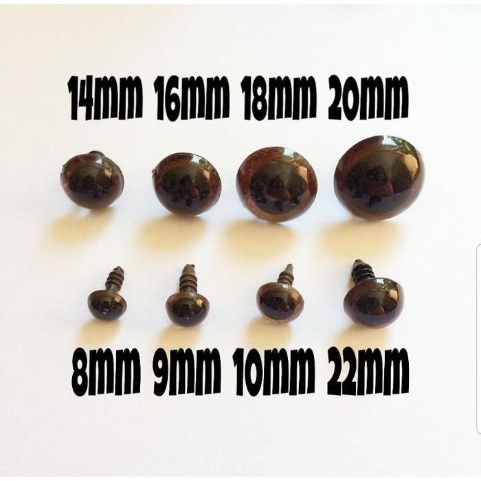 

New (ISI 6) Safety Eye/ Mata Boneka Cokelat Brown