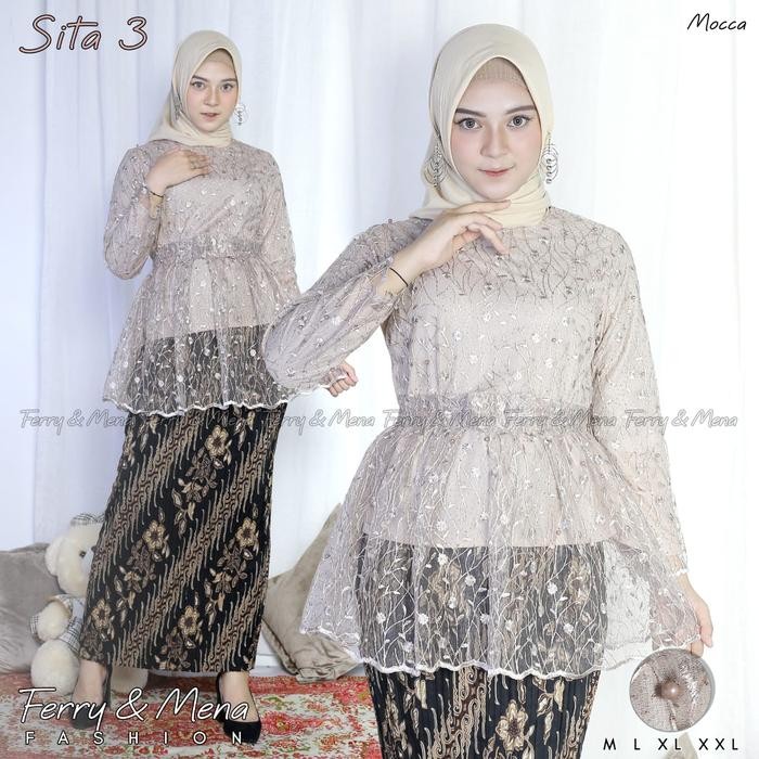 Pilihan- Setelan Kebaya Sita Tulle Remaja Kebaya Pesta Wisuda Modern Style Hijab Setelan Kebaya