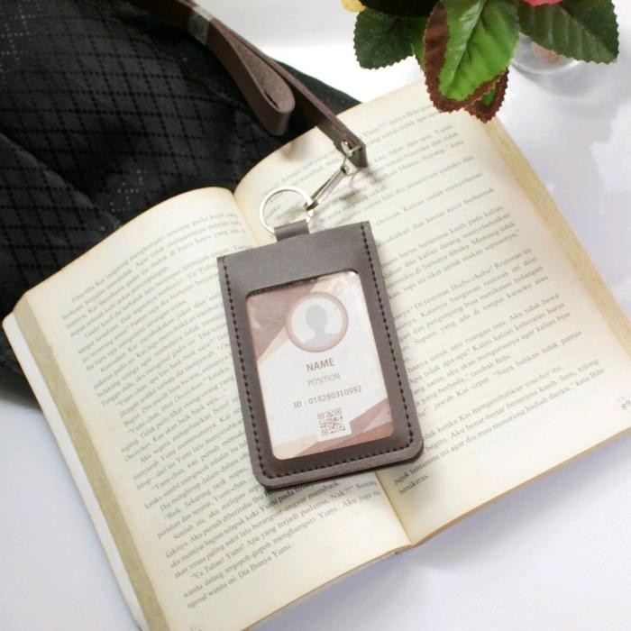 

New id card holder nametag 3in1 lanyard kulit pu