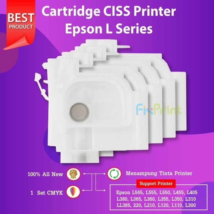 Pilihan- Cartridge Tinta Ciss Epson L110 L120 L360 Black Cyan Magenta Yellow