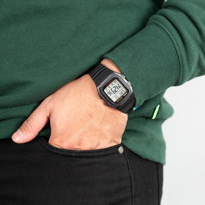 Casio W-96H-1Bvdf - Jam Tangan Pria Digital Hitam W96H W-96H-1B