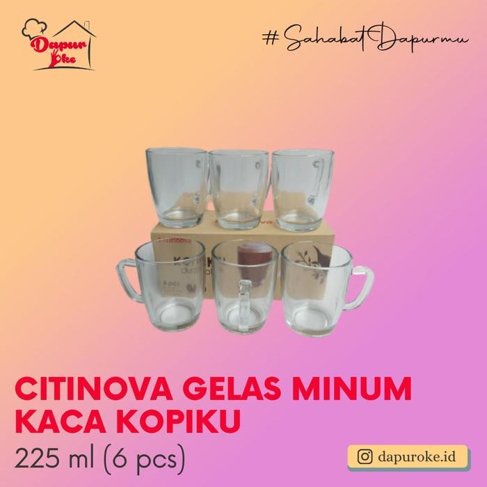 Citinova Gelas Minum Kaca Kopiku (6 pcs) / Gelas Cafe Kopi