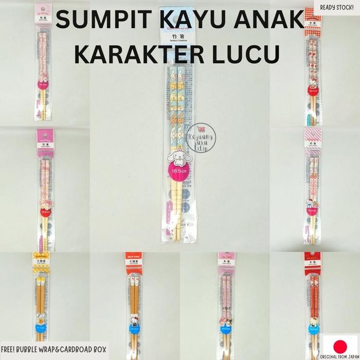 Sumpit Anak Karakter Lucu Chopstick Disney Sanrio Shinkansen Jepang Pasti Diskon