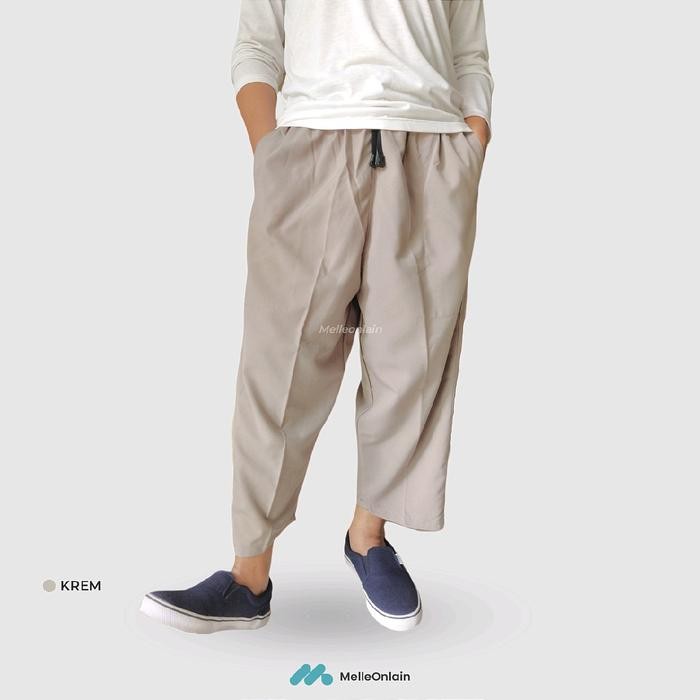 Celana Harem Sirwal Magribi Pangsi Chino Pensil Hip Timur Tengah Melleonlain Pria Formal Kain Lembut