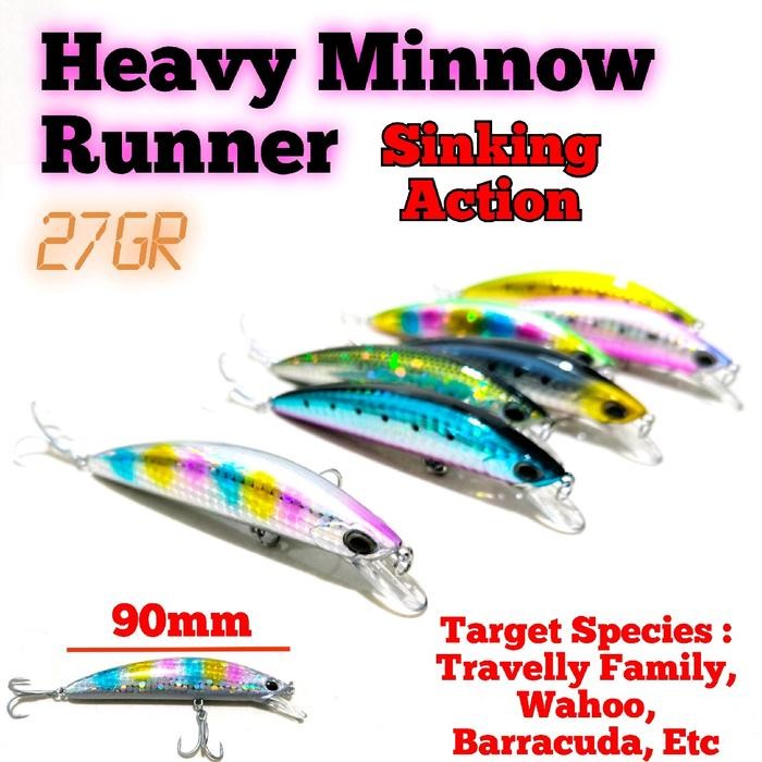PJS Heavy Minnow Runner 27S Casting Lure Ikan Umpan GT Tenggiri 30gr