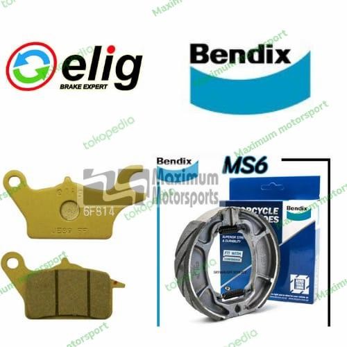 Populer Paket Elig Bendix Kampas Rem Depan Belakang Em354Ms6 Vario/Beat/Scoopy Terlariss 