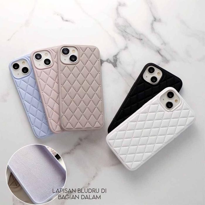 New Diamond Bludru Rhombic Silicone Case - Softcase/Casing Hp Fullcover Compatible For Iphone X Xs