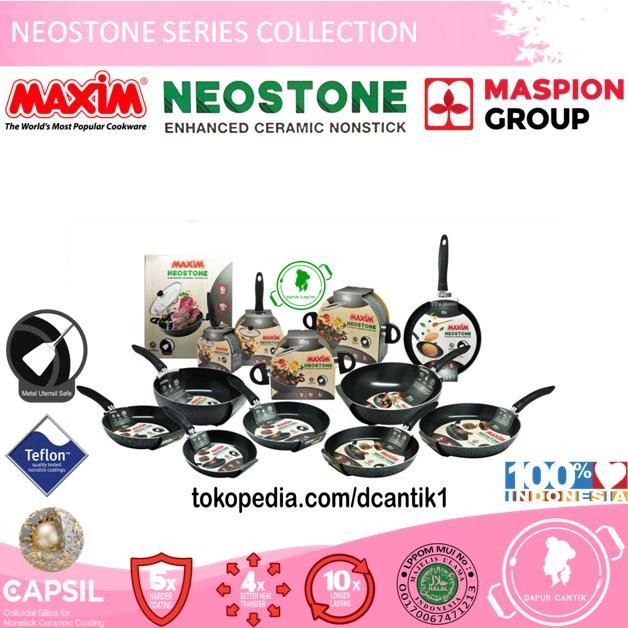 Teflon Frypan Stir Fry 28 Cm Maxim Maspion Wajan Neostone