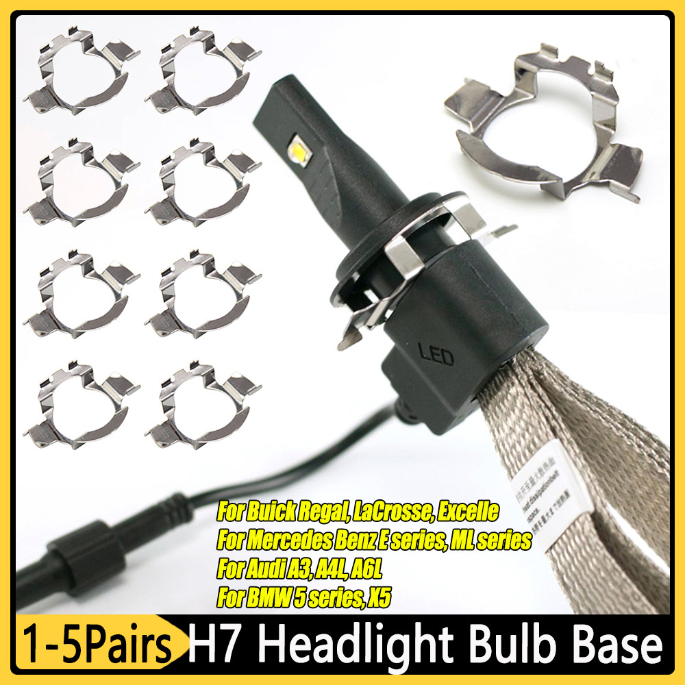 1-5Pairs H7 LED Car Headlight Bulb Base Adapter Holder Socket Retainer for Qashqai/Mercedes Benz/BMW
