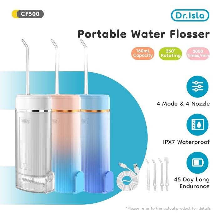 j5uc- Dr.Isla&Airuidu Cf500 Pembersih Karang Gigi Water Floss Electric Oral Lrrigator 160 Ml