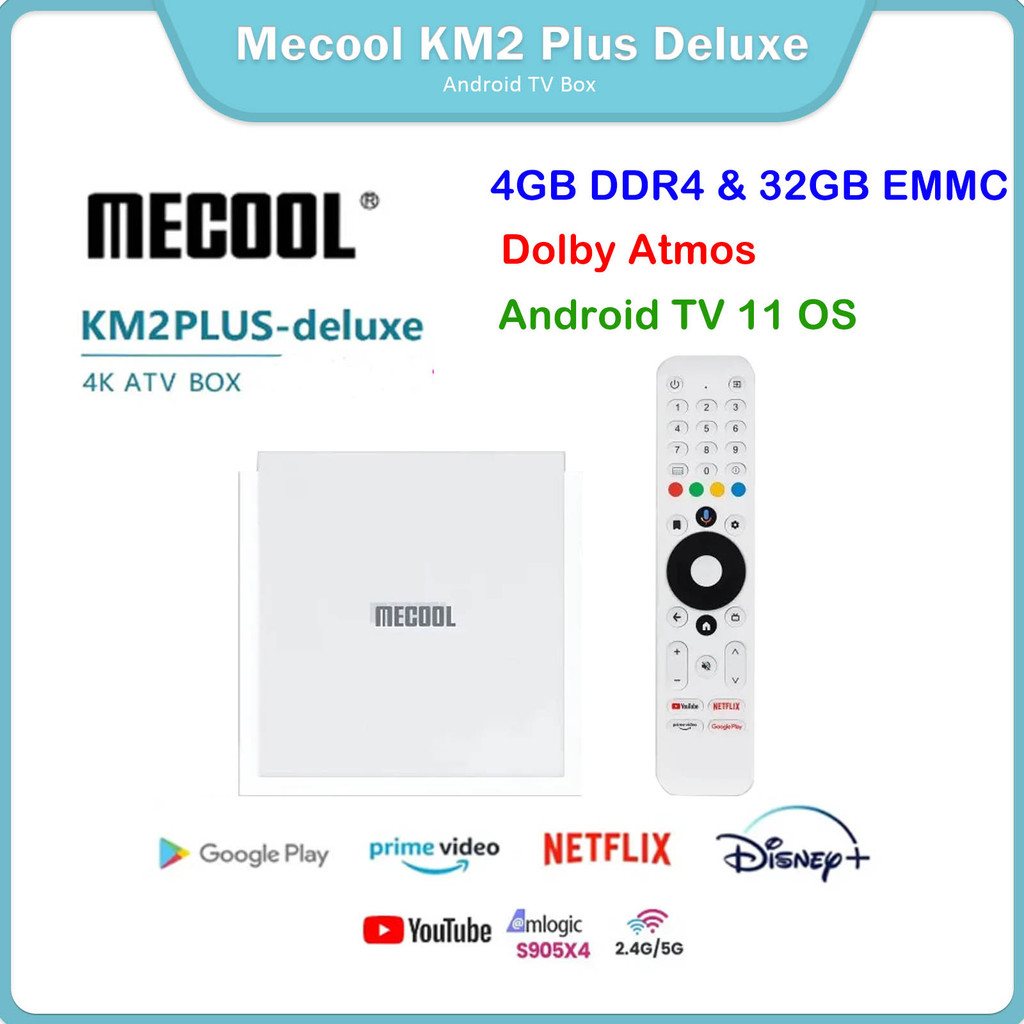 [Genuine] MECOOL KM2 PLUS DELUXE Android 11 Certified TV BOX Google TV Dolby Vision Atmos 4GB DDR4
