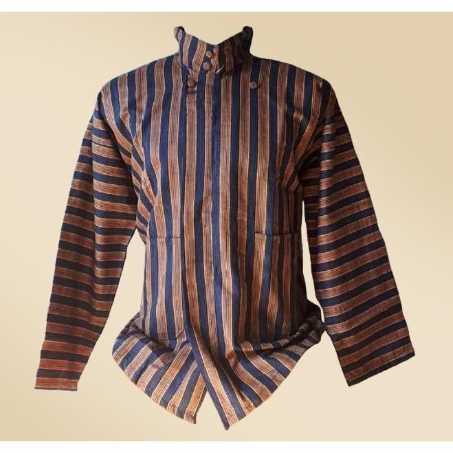 ASLI ... Baju Surjan Tenun Lurik - Tersedia Warna Lurik Hitam, Abu, Hijau, Maroon, Biru #A#Jawa