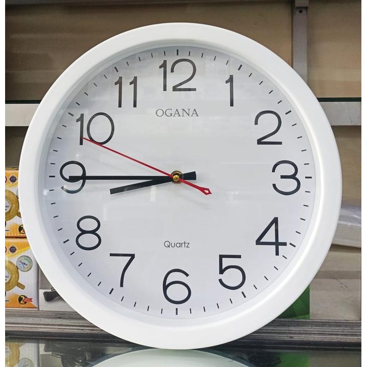 Jam Dinding Tebal Besar OGANA Diameter 32CM / Jam Dinding Ogana Polos Besar Jam Dinding Bulat Jam