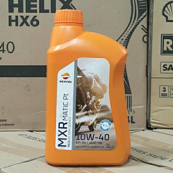 OLI MESIN MOTOR REPSOL MXR MATIC PLATINUM FULL SYNTHETIC 10W-40 1 LITE