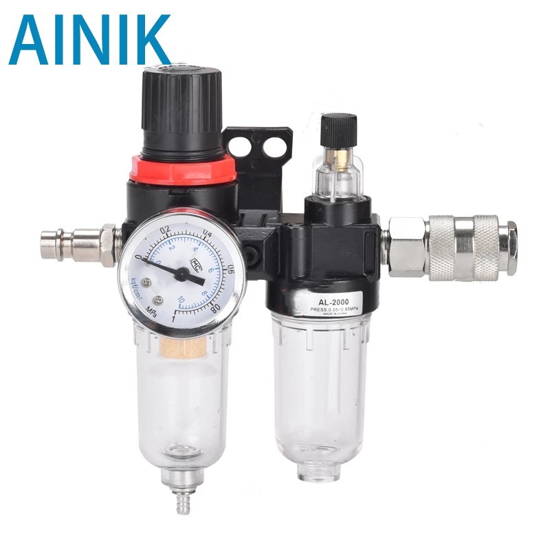TERLARIS AFC2000 1/4 Air Compressor Oil Water Separator Filter Regulator Trap Airbrush Pressure Redu