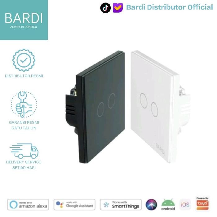 BARDI WALL SWITCH 2 GANG EU WIFI - SAKLAR LAMPU