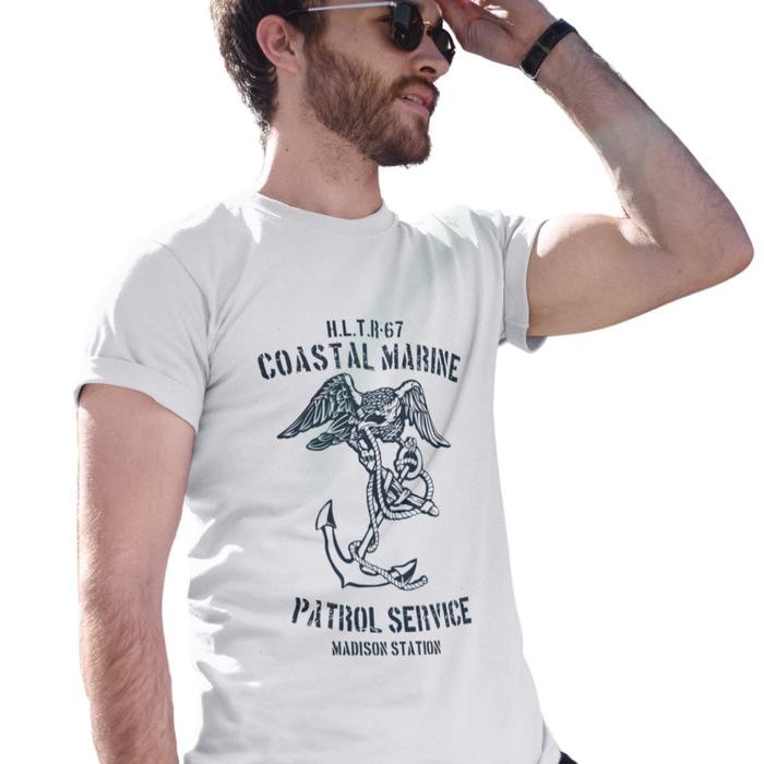 Kaos Vintage Retro Coastal Marine Patrol Madison Station