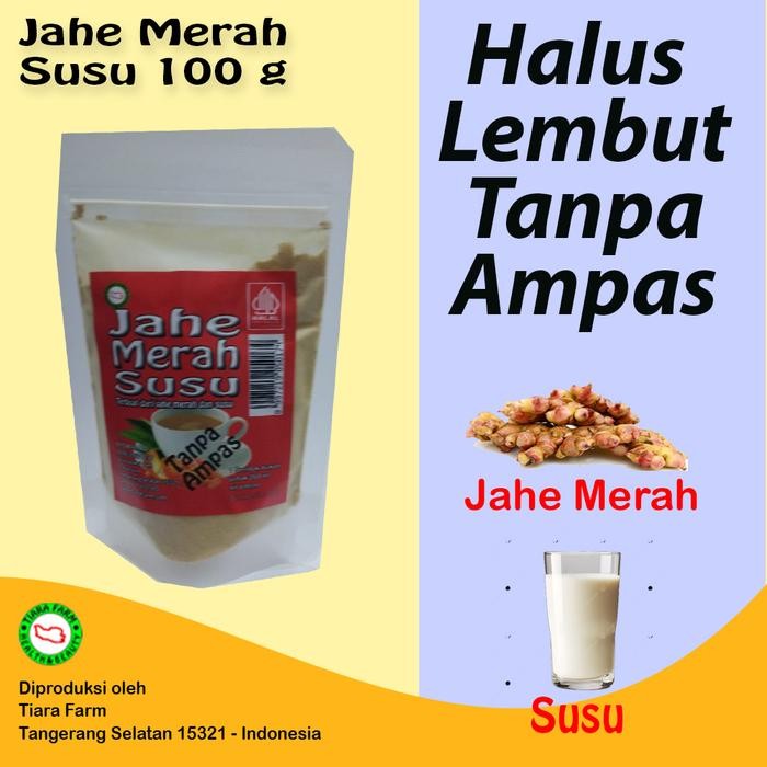 InstanChatYaa- Jahe Merah Susu 100 G (Tiara Farm) Halus Lembut Wangi Tanpa Ampas