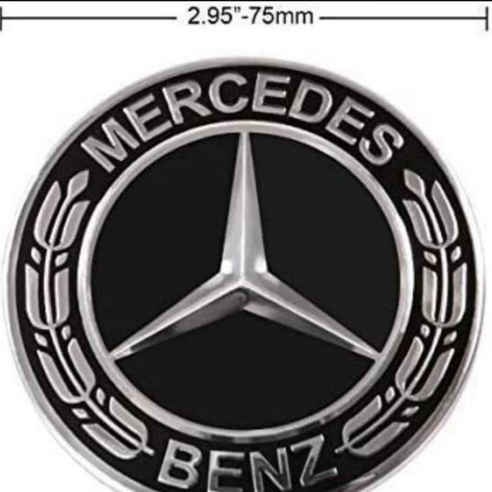 Dop Velg Roda 1set Emblem Mercedes Benz Padi Hitam Dop Roda Mercy 75mm