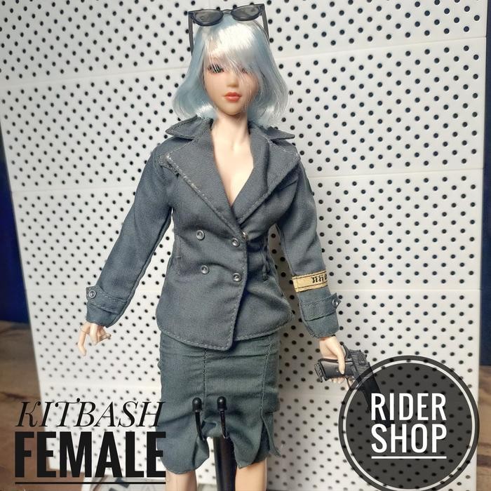 h4d2- 1/6 Uniform + Skirt Female Figure Dress Baju Kitbash Barbie Tbleague