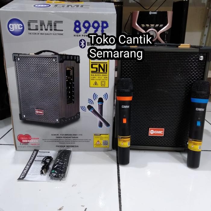 vp5f- Speaker Portable Gmc 899P Bluetooth Karaoke 2 Mic Wireless High Power