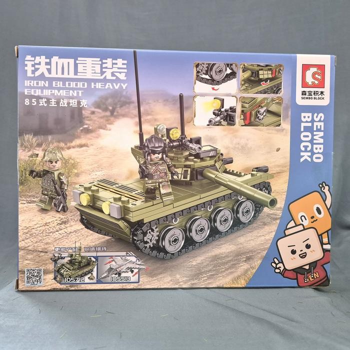 Sembo 105514 Tank Seri Tentara Militer Iron Blood Mainan Brick Balok Susun Edukatif Anak