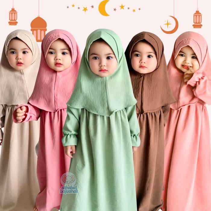 HOT PROMO ALILA Hijab - Gamis Anak Perempuan Maldina Cringkle / Baju Muslimah Anak Kekinian