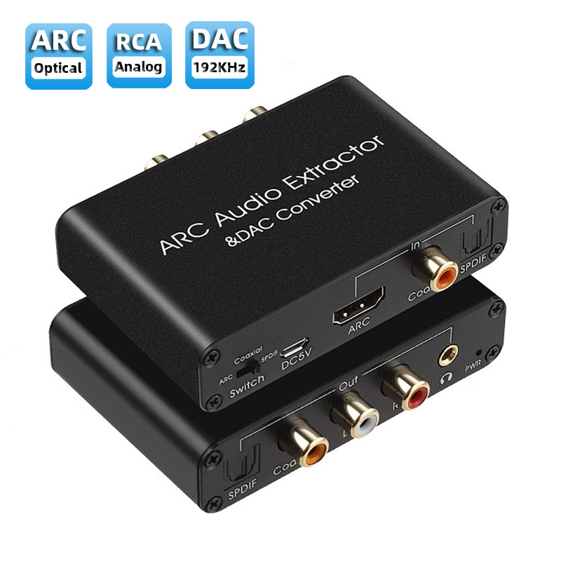 192Khz Arc Audio Extractor Dac Digital To Analog Audio Converter Hdmi-Compatible Arc To