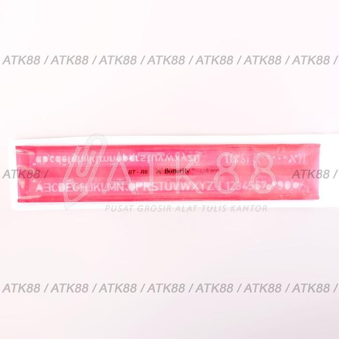 AtK34- Penggaris Sablon / Mal Huruf 6 Mm - Butterfly Bt-R6
