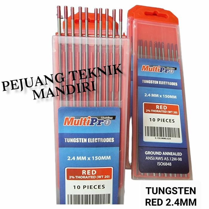 JARUM LAS ARGON 2.4MM MULTIPRO / TUNGSTEN LAS ARGON TIG 2.4 MM MERAH