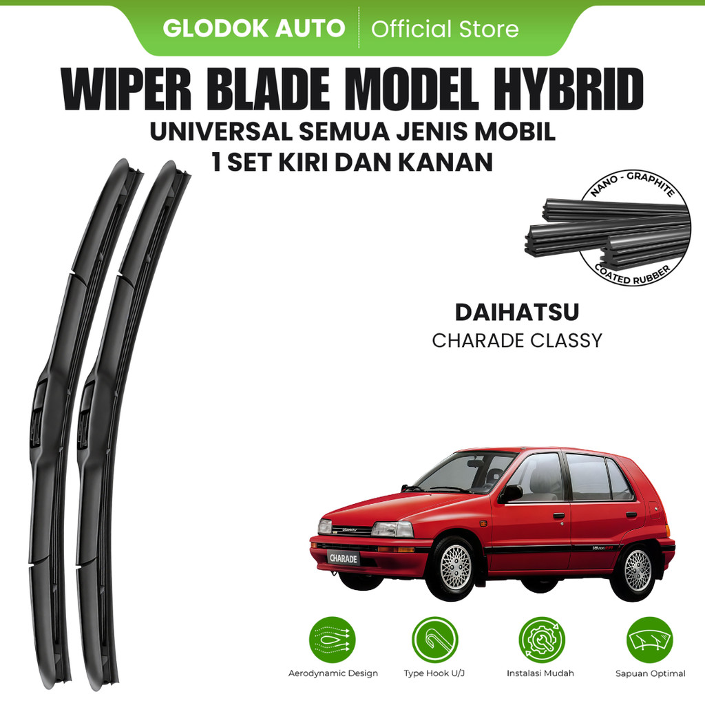 Wiper Daihatsu Charade Classy Hybrid Kaca Depan Mobil