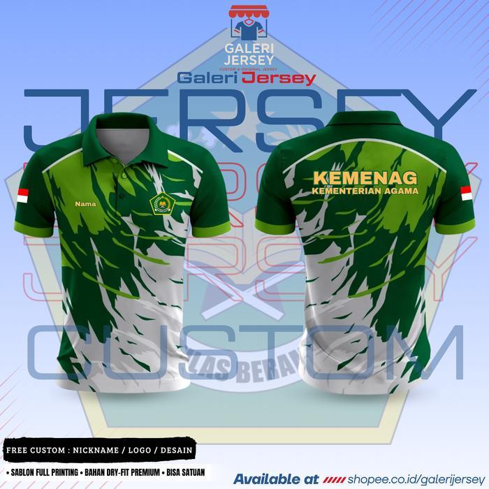 Kaos Jersey Seragam Kemenag Loreng Free Custom Terbaru 