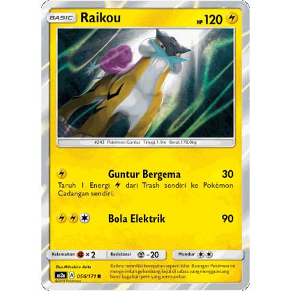 ID Raikou Holo R 056/171 AS2a Kebangkitan Legenda | Kartu Pokemon TCG