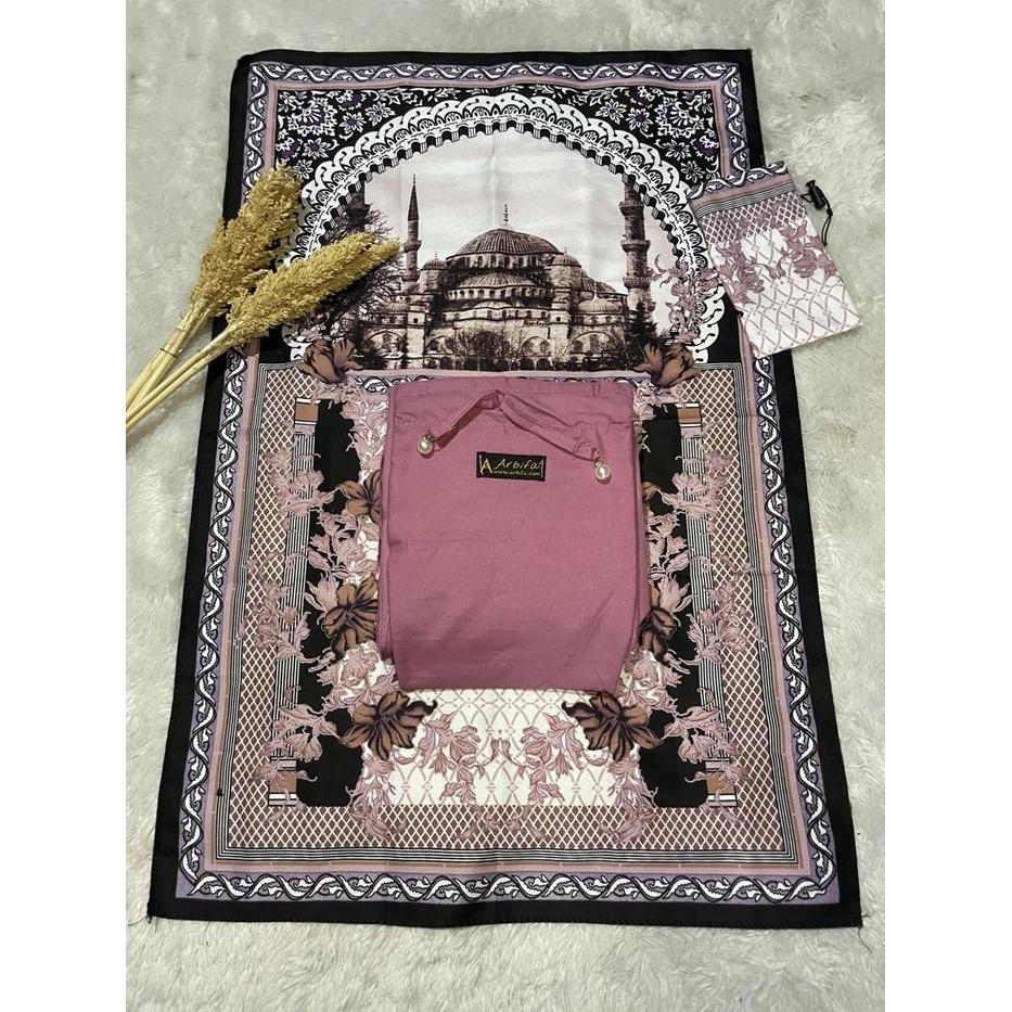 Arbifa Full Set Mukena + Sajadah Kepala Jamila Dewasa Travel Series Katun Polos Renda Arbifa mukena