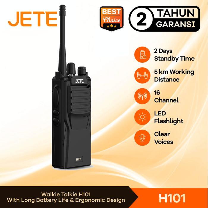 JETE HT H101 HANDY TALKY 16 CHANNEL JARAK 5KM - GARANSI 2 TAHUN