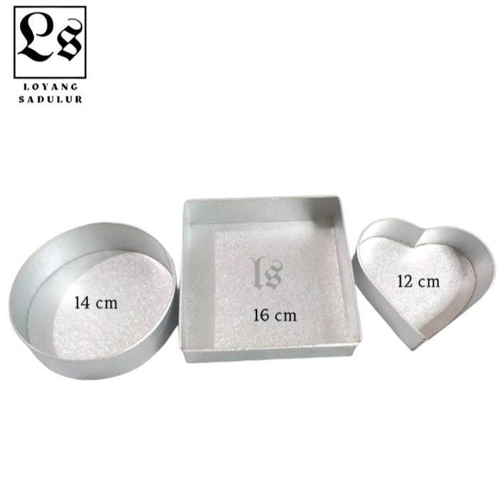 1 SET ISI 3 PCS LOYANG MINI KOTAK 16 CM, BULAT 14 CM LOVE 12 CM GALVALNIS/LOYANG 3 MACAM/LOYANG