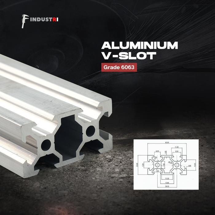 ALUMINIUM PROFILE V SLOT 2040 ALUMINIUM CNC TRACK T SLOT CONVEYOR PROMO TERMURAH